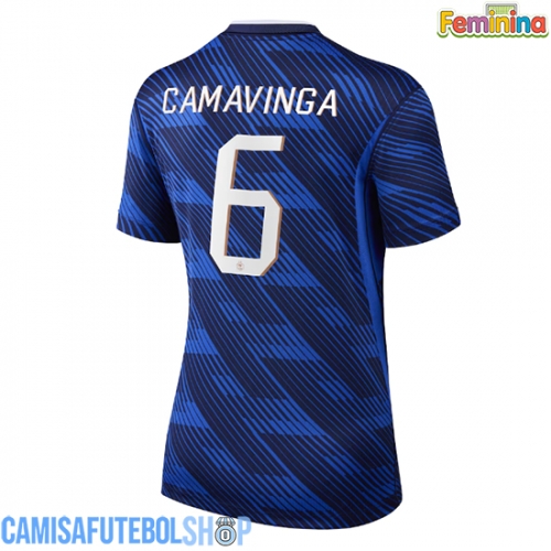 Camisa de time de futebol França Eduardo Camavinga #6 Replicas 1º Equipamento Feminina Mundo 2026 Manga Curta